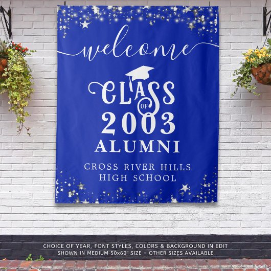 Klasse Wiedersehen Royal Blue Welcome Class Year A Wandteppich