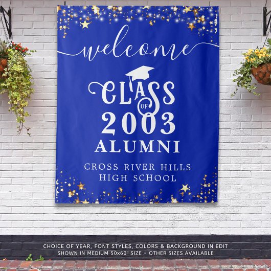 Klasse Wiedersehen Royal Blue Welcome Class Year A Wandteppich