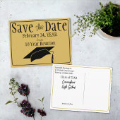 Klasse Wiedersehen Save the Date Black Gold Postkarte