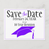 Klasse Wiedersehen Save the Date Lila QR-Code Postkarte (Vorderseite)