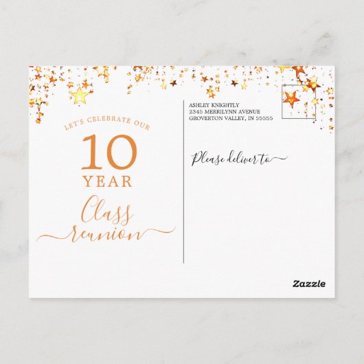 Klasse Wiedersehen Schwarz-Orange-Leuchten jedes J Postkarte (Rückseite)