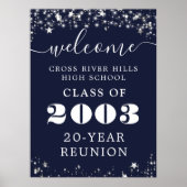 Klasse Wiedersehen Year Welcome Navy Blue Silver S Poster (Vorne)