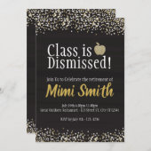 Klasse wird Lehrerrente entlassen Einladung (Vorne/Hinten)
