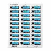 Klasse Zebra Print Aqua Monogram Address Labels (Vorne)