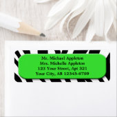 Klasse Zebra Print Lime Green Address Labels (Insitu)