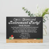 Klasse zurückgewiesener Tafel-Lehrer-Ruhestand Einladung (Stehend Vorderseite)
