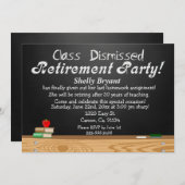 Klasse zurückgewiesener Tafel-Lehrer-Ruhestand Einladung (Vorne/Hinten)