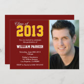 Klassen-Abschluss-Kastanienbraun 2013 und Gold Einladung (Vorne/Hinten)