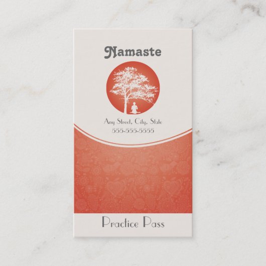 Klassen-Durchlauf der Yoga-Visitenkarte-10 Treuekarte (Vorderseite)