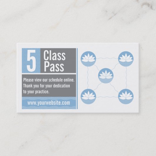 Klassen-Durchlauf der Yoga-Visitenkarte-5 Treuekarte (Vorderseite)