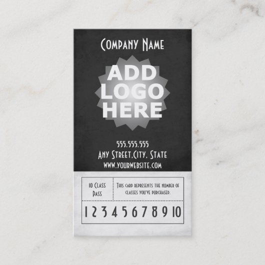 Klassen-Durchlauf-Schablone der Treuekarte (Vorderseite)