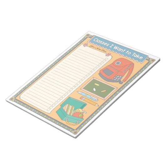 Klassen zum Auflisten benutzerdefinierter Notepad Notizblock (angewinkelt)