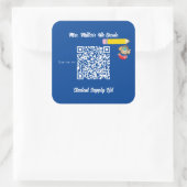 Klassenbelieferungsliste QR Code-Affe Quadratischer Aufkleber (Tasche)