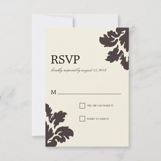 KLASSENDAMASK | HOCHZEIT RSVP KARTE (Vorderseite)