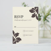 KLASSENDAMASK | HOCHZEIT RSVP KARTE (Stehend Vorderseite)