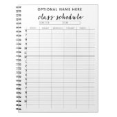 Klassenfahrplan für das Semester - Schwarzweiß Notizblock (Vorderseite)