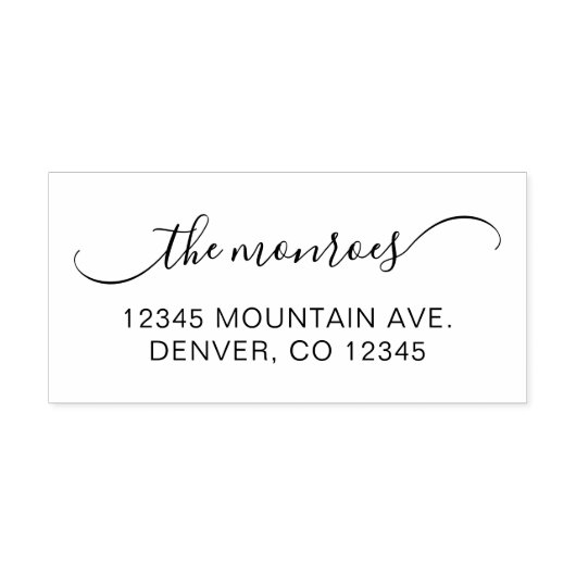 Klassengekrönte Swash-Unterschrift Familienname Permastempel (Design)