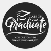 Klassenjahresname Danke für den benutzerdefinierte Runder Aufkleber (Vorderseite)