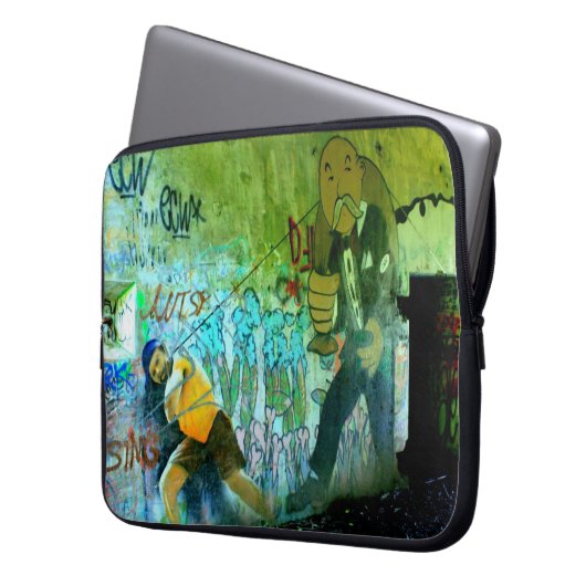 Klassenkampf Graffiti-Kunstfall Laptopschutzhülle (Vorderseite Links)