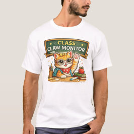 Klassenklaue Monitor Katze Design T-Shirt