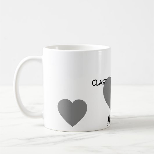 "Klassenkönigin. Zuhause Held." Kaffeetasse (Links)