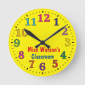 Klassenlehrer Runde Wanduhr (Vorderseite)