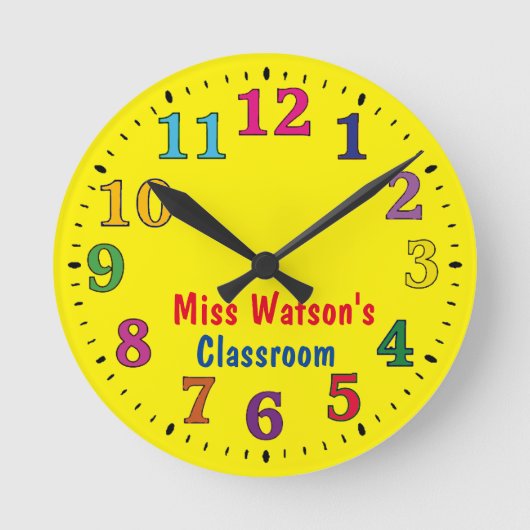 Klassenlehrer Runde Wanduhr (Vorderseite)