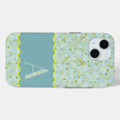 KLASSENMONOGRAM EIN BABY BLUE FLORAL BOTANICAL Case-Mate iPhone HÜLLE (Rückseite (Horizontal))