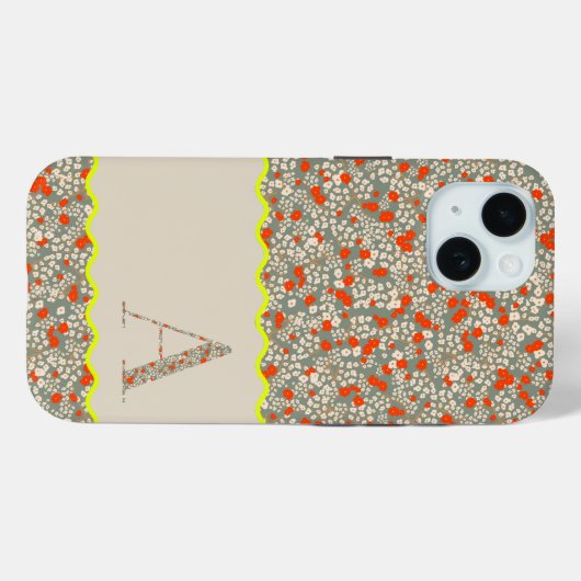 KLASSENMONOGRAM EIN GRÜNES UND ROTES BOTANISCHES Case-Mate iPhone HÜLLE (Rückseite (Horizontal))