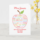 Klassennamen Lehrer danke Ihnen Apfelwortkunst Karte (Gelbe Blume)