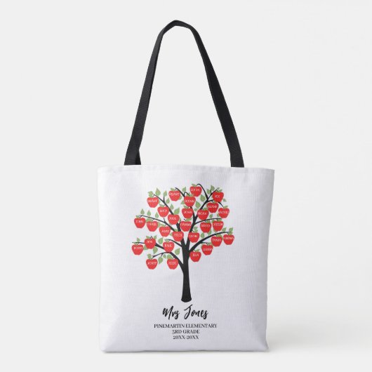 Klassennamen Lehrer danke Ihnen Apfelwortkunst Tasche (Rückseite)