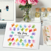 Klassennamen Lehrer Hand Druck Dankeschön Wort Kun Karte