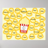 Klassennamen Popcorn Lehrer Poster - Passt 30 Name (Vorne)