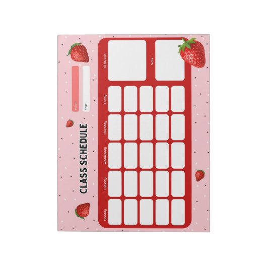 Klassenplan Notizblock (Rotiert)