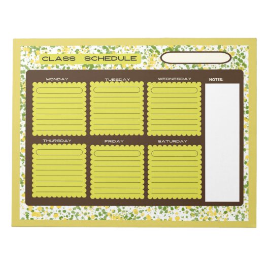 Klassenplan Notizblock (Vorderseite)