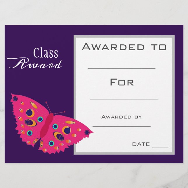 Klassenpreis niedliches Schmetterling (Vorderseite)
