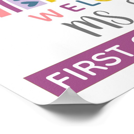 Klassenraum Begrüßungstür-Zeichen in Mute Boho Reg Poster (Ecke)