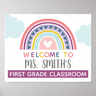 Klassenraum Begrüßungstür-Zeichen in Mute Boho Reg Poster