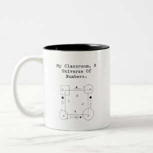 Klassenraum Universum der Zahlen Mathewelt Zweifarbige Tasse