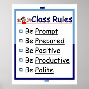 Klassenregeln: 5 P Poster