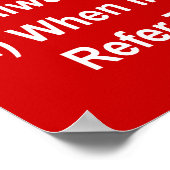 Klassenregeln (ganz weißer Text auf rot) Poster (Ecke)