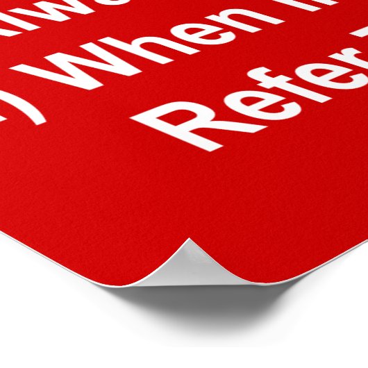 Klassenregeln (ganz weißer Text auf rot) Poster (Ecke)