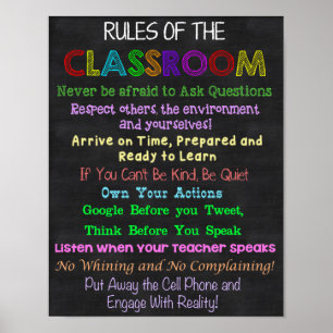 Klassenregeln, Lehrergeschenk, Geschenk für die Bi Poster