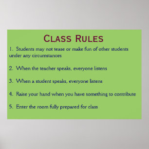 Klassenregeln Poster