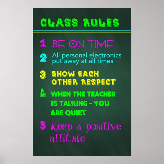 Klassenregeln Poster (Vorne)