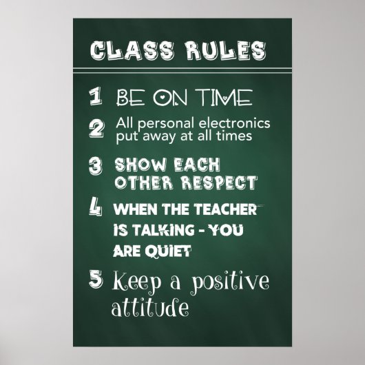 Klassenregeln Poster (Vorne)