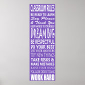 Klassenregeln Poster (Lila), 12" x 36" (Vorne)