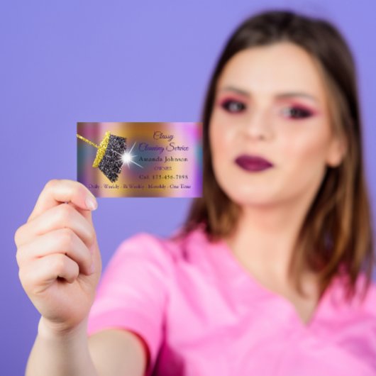 Klassenreiniger Service Magaid Gold Silver Hologra Visitenkarte