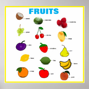Klassenübersicht für Obst Poster
