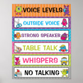 Klassenübersicht in Monstern-Thema Poster (Vorne)